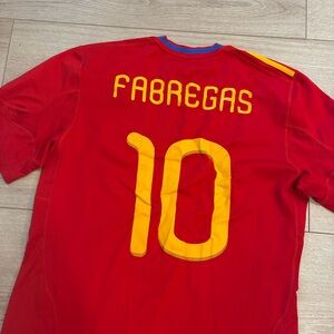 Adidas Men’s World Cup Spain Home Jersey 2010 Qualifier Fabregas Size L